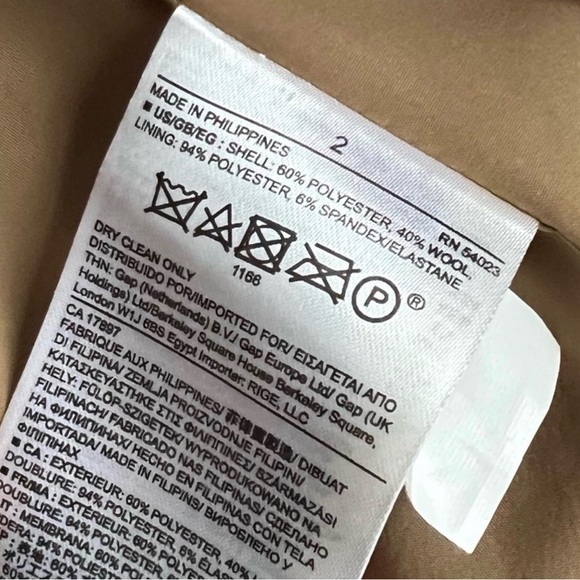 Banana Republic Wool Blend Camel Double-Breasted Blazer Coat - Picture 5 of 5